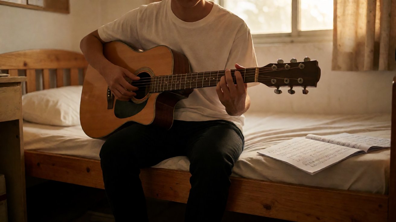 Latihan chord lagu D'Masiv di kos-kosan
