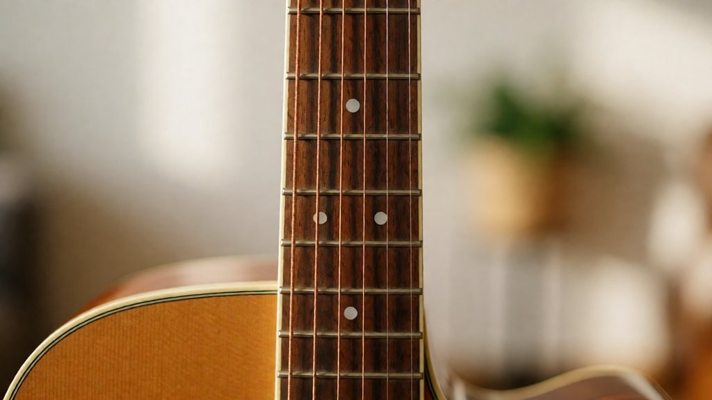 Gitar akustik dengan capo di fret 3
